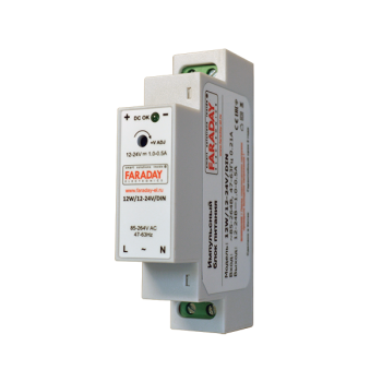 Блок питания с креплением на DIN рейку 12W/12-24V - ML13968 Блок питания с креплением на DIN рейку 12W/12-24V - ML13968